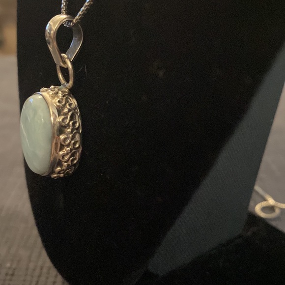 Vintage Sterling Silver Turquoise Necklace - Picture 3 of 7